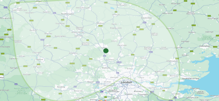 Regional Distribution Centre Luton - Service area